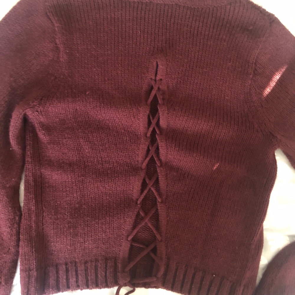 cropped burgundy sweater top from Tobi.com - Picture 5 of 5